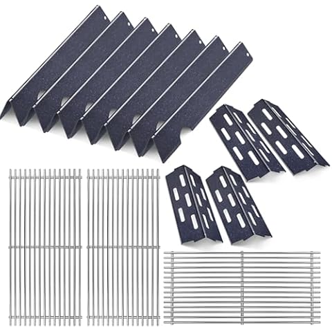 Votenli Grill Grate and Flavorizer Bars Heat Deflector Grill Parts for Weber Genesis 2 GS4 Grates 66089 66097, Weber Genesis II E-410, E-435, S-435, SE-410,for Weber 66041, 66033, 66796 Parts Cover