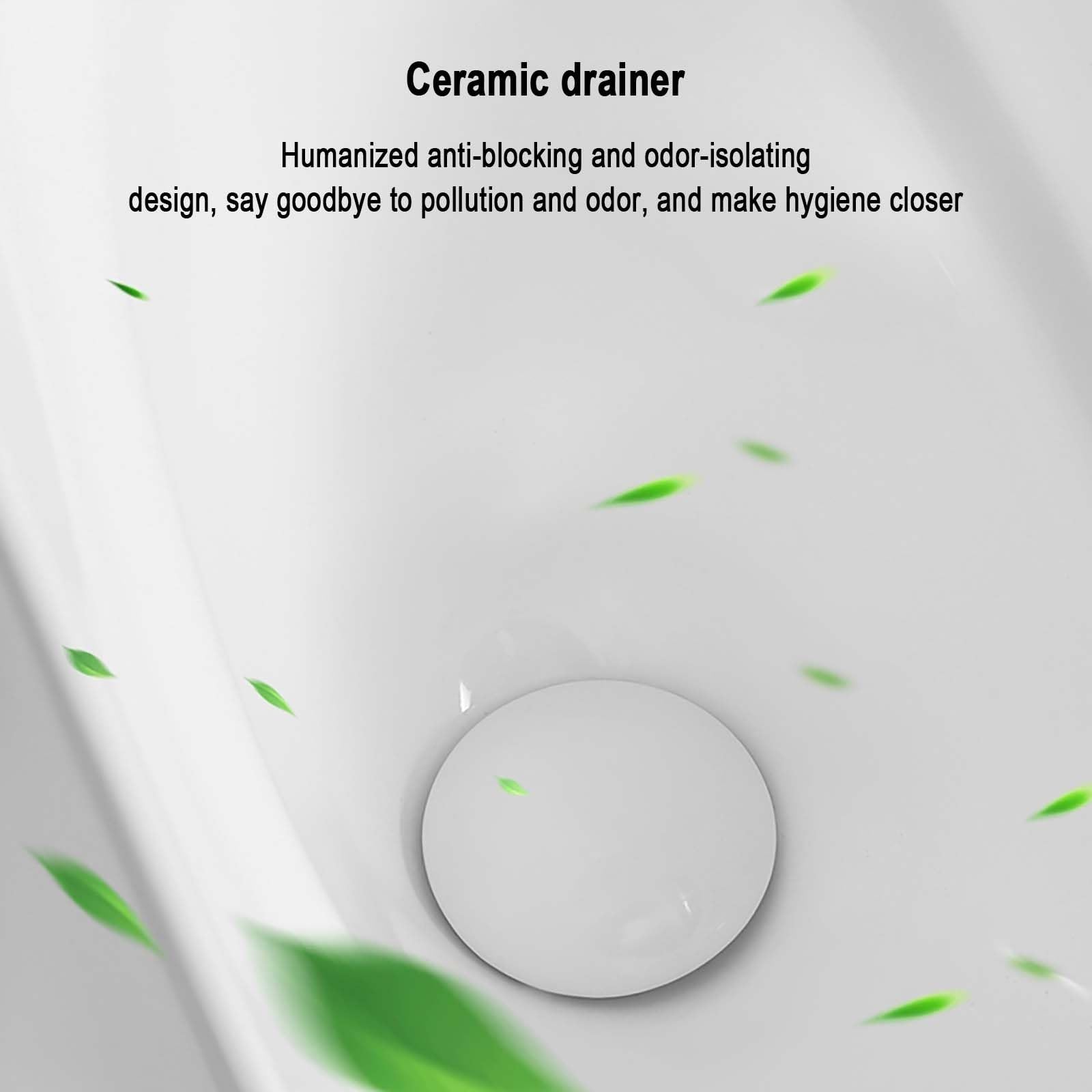 Orinatoio Commerciale con sensore Automatico, sciacquone da Uomo a Parete con valvola di Scarico con sensore, per Uomo, Anti-Goccia, per Uso Notturno, in Ceramica, per casa/Hotel (