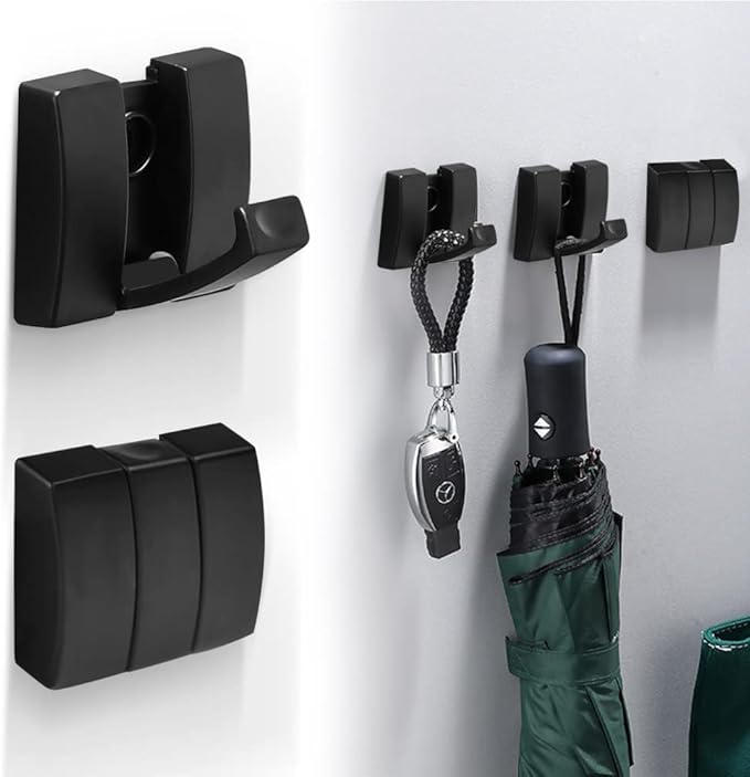 KLYNGTSK 2PCS Folding Hideaway Coat Hooks Single Foldable Wall Hook