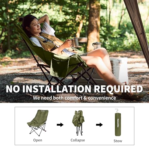 Naturehike Seastar Padded Camping Chair, Oversized 2-Position Adjustable Folding Chair, Portable Camp Chair with Side Pocket & Carry Bag by Naturehike - Used condition - Image 6