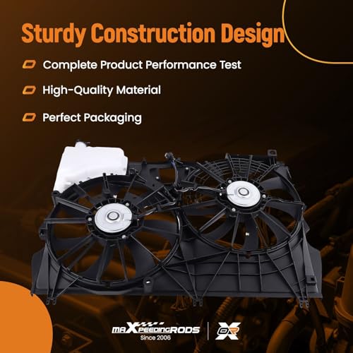 Image of maXpeedingrods Engine Radiator Cooling Fan Assembly for Lexus RX350 RX350 F Sport 2016-2022, for Lexus RX350L Base 2018-2022 V6 3.5L Replacement 163610P400 167110P340
