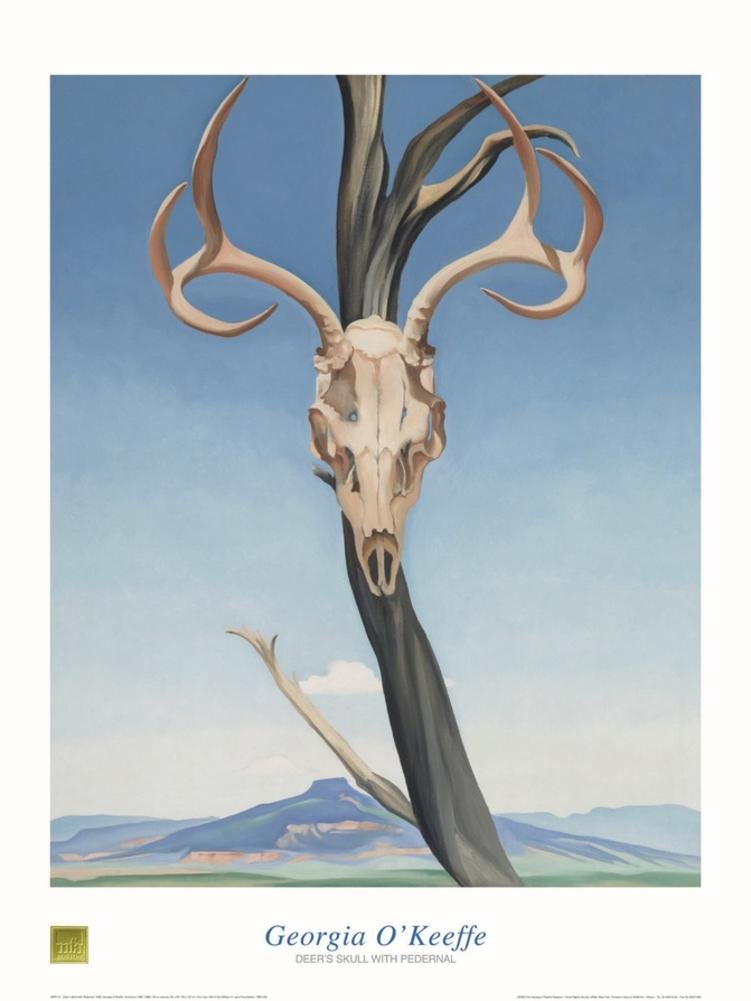 MFA (24x32) Georgia O'Keeffe Deer's Skull with Pedernal Art Print Poster
