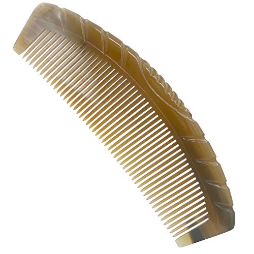 Fine Tooth Comb Natural Ox Buffalo Horn Comb - Anti-Static Hair Massage Comb