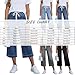 Arispjct Capri Jeans for Women Dressy Casual Spring Summer 2026 Straight Wide Leg Ladies Drawstring Elastic High Waist Loose Pull on Cropped Denim Pants Beach Vacation Teacher Lounge Outfits Blue M