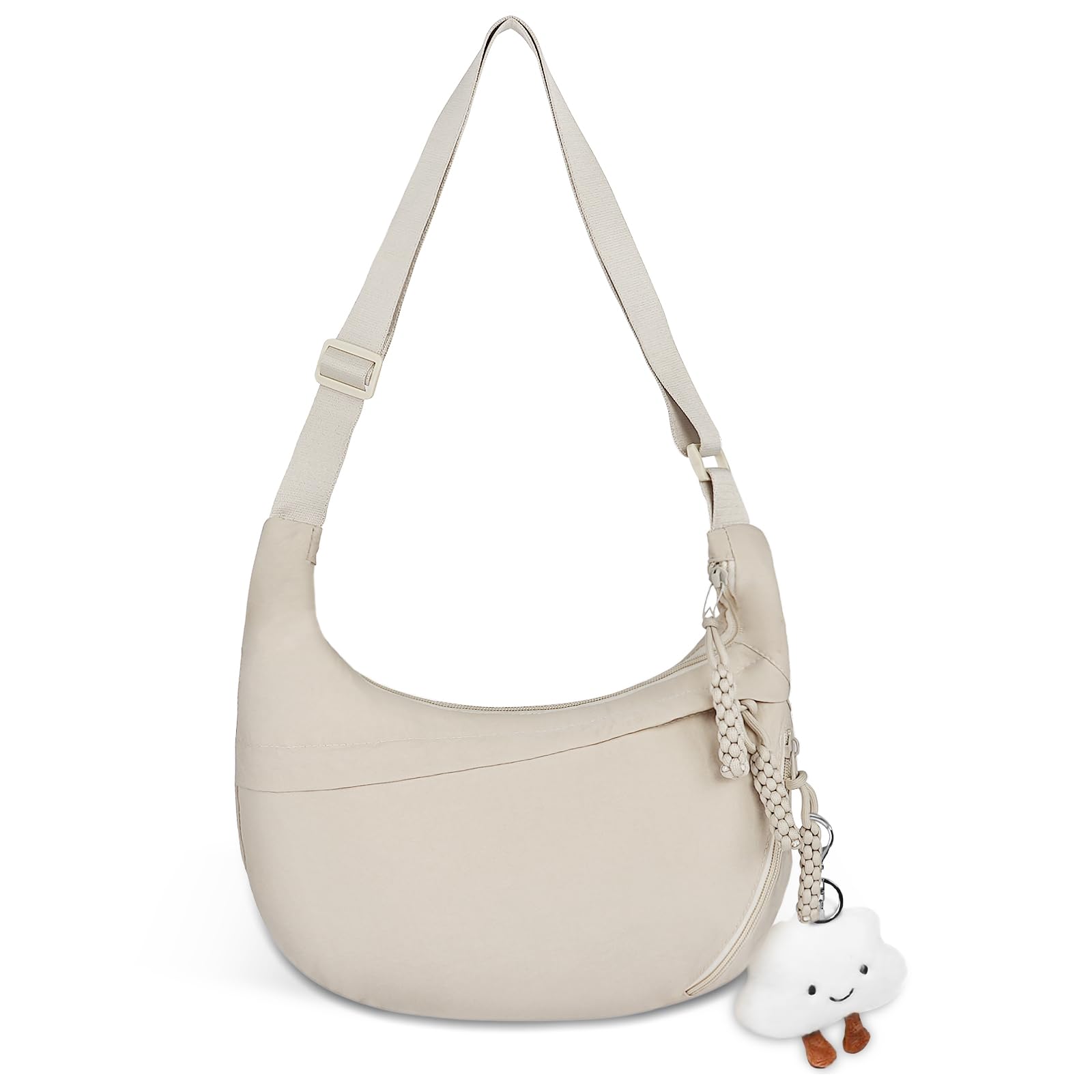 Aucuu Crossbody Bag damska torba na ramię, półksiężyc, torba na ramię, sztruksowa, na co dzień, z regulowanym paskiem na ramię, do pracy, na podróż, na co dzień