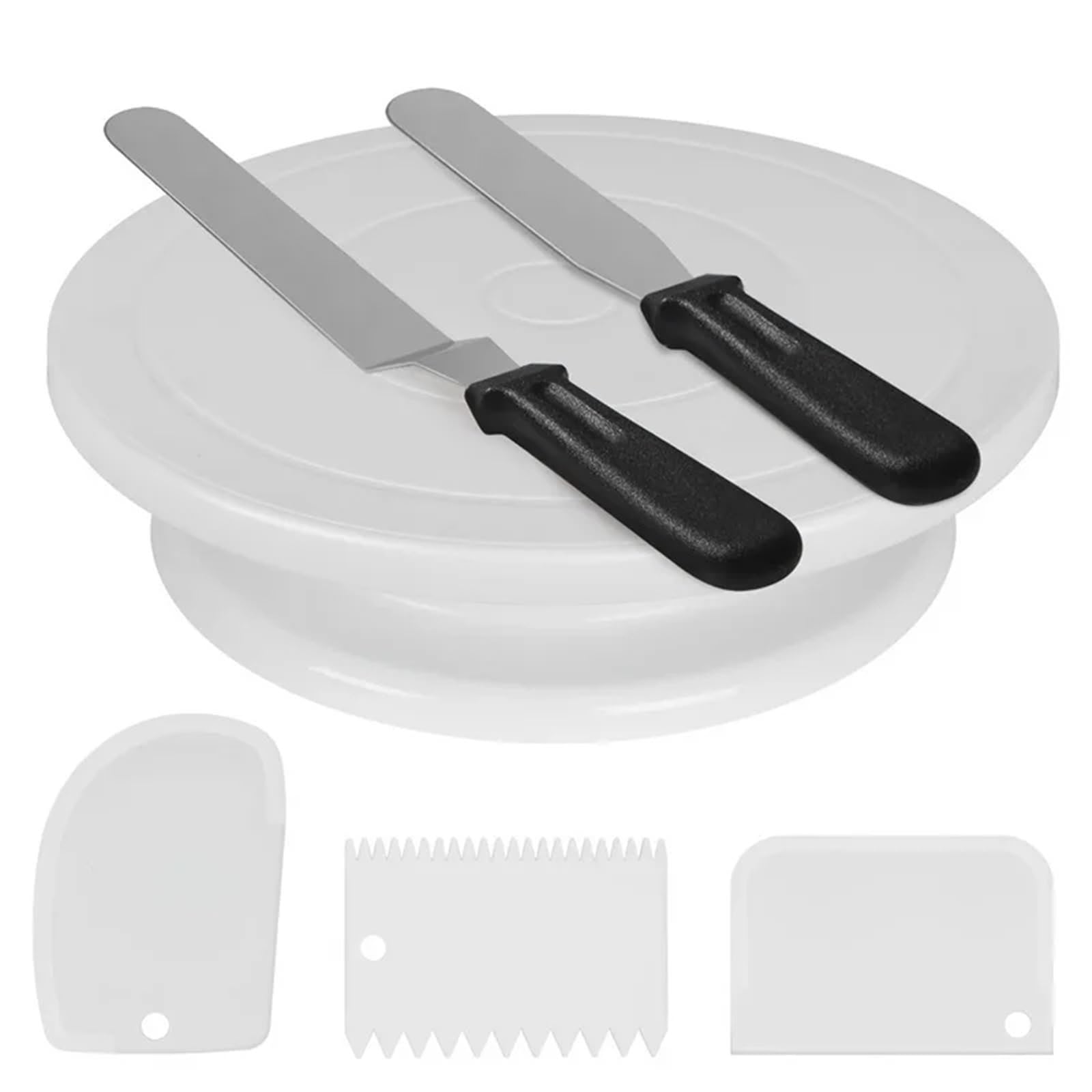 Plato Giratorio para Pasteles, 6 Piezas/Juego, de plástico, 11 Pulgadas, para Masa de repostería, decoración de Pasteles, Crema, Mesa giratoria, Accesorio para Hornear en moldes DIY