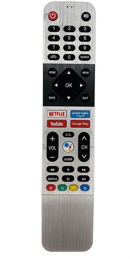 Xpecial V-U THOM-S0N M0-T0ROLA SKY-W0RTH 4K Remote (Without Voice) Compatible with Thomson/VU/SKYWORTH/Motorola 4K Smart Android LED LCD Remote Controller (Silver)