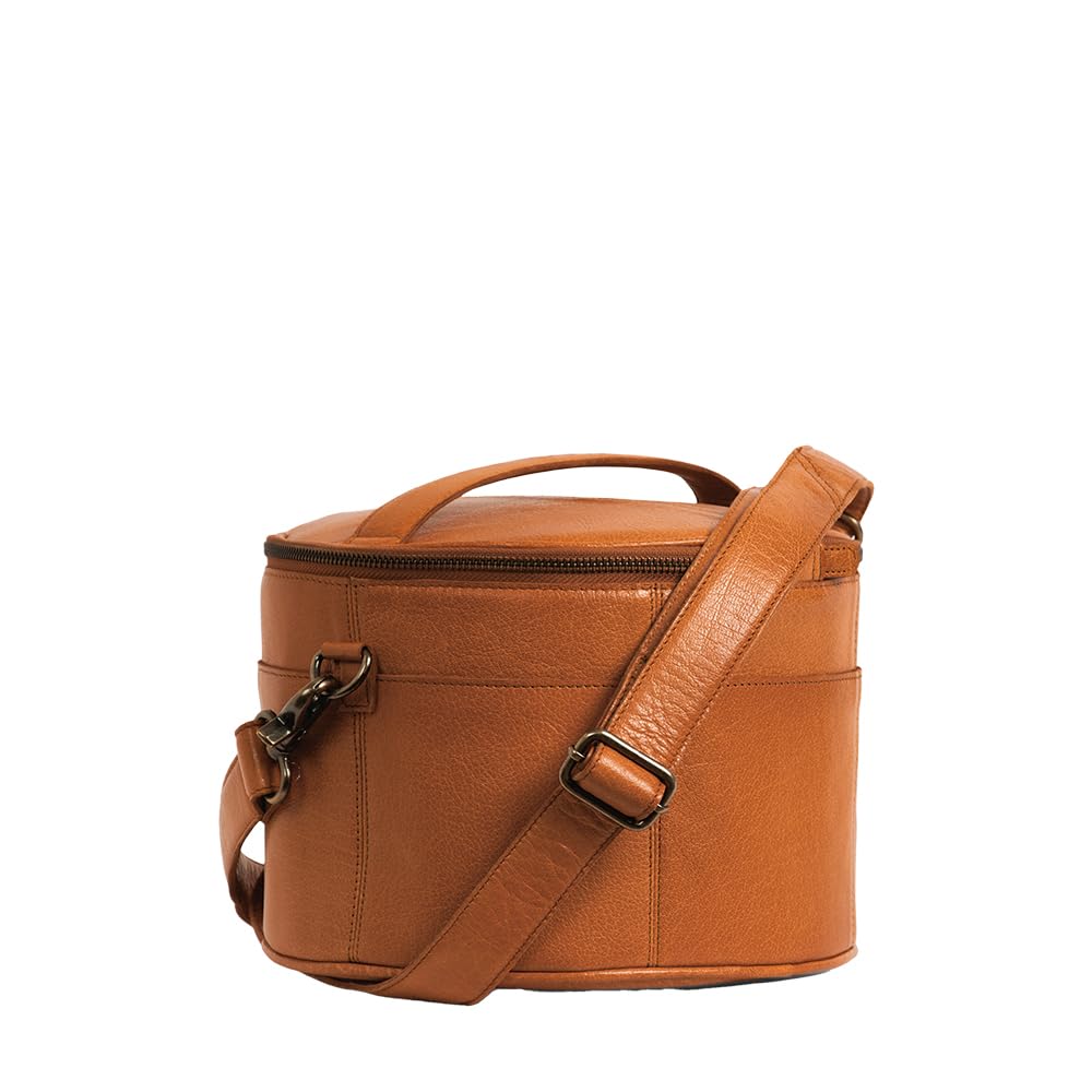 Frida's Wollhaus muud Enturn handgefertigte Ledertasche für Strick- und Häkelobjekte 2 Farben (Whisky)