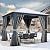 YITAHOME 10X10FT Metal Hardtop Gazebo Outdoor Patio Single Top Canopy Galvanized Iron Aluminum Column Garden Tent Curtains Netting for Backyards Decks Lawns,Gray