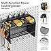 CCCEI Modular Power Tool Organizer Wall Mount with Charging Station. Garage Drill Storage Shelf with Hooks, Heavy Duty Rack, Tool Battery Holder Built in 8 Outlet. Gift for Men. Black, 1 Pack.