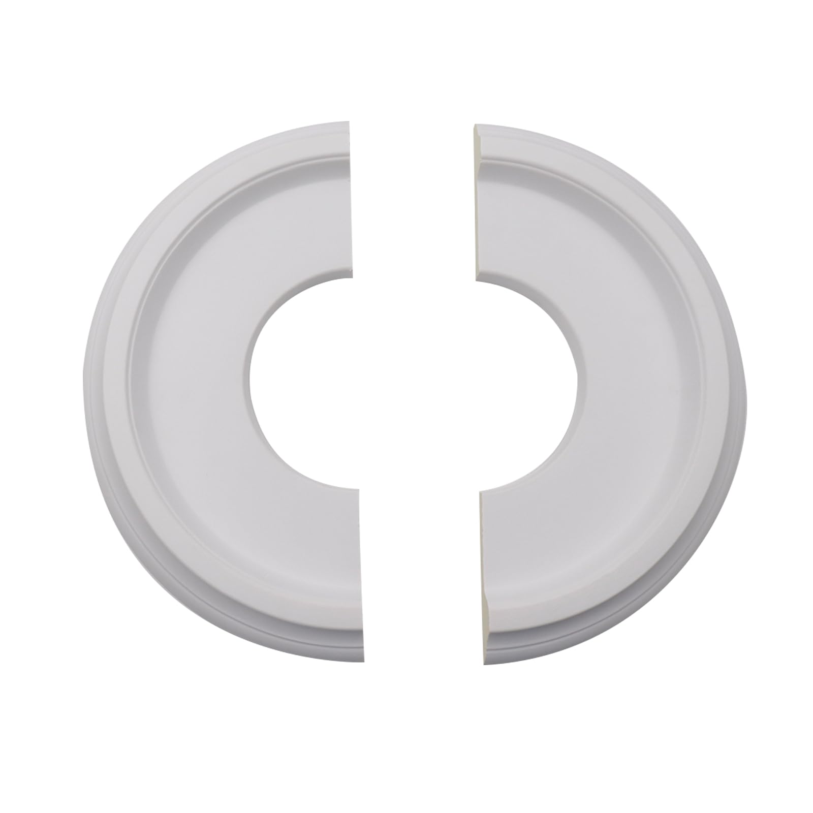 Antrader Split Ceiling Medallion,2Pcs PU Ceiling Medallion Decorative,Round Lighting Ceiling Medallion Ring for Pendant Light and Ceiling Fans 10"OD x3.9"ID,White