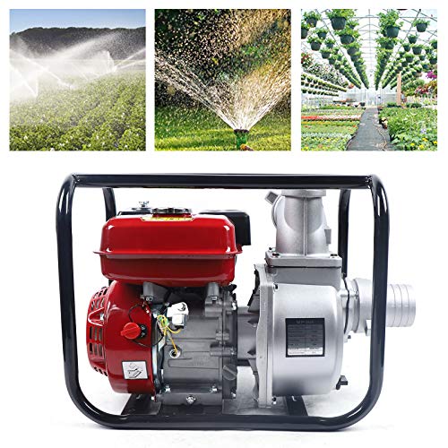 Irrigation Gasoline Water Pump,7.5Hp Portable Petrol Water Transfer High Pressure Pump For Agricultural Irrigation, Drainage And Flood Resistance,Aluminum (Red) #TOP1