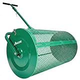 LANDZIE Lawn & Garden Spreaders - 36 Inch Heavy Duty Metal Mesh Basket Push/Tow Spreader - Compost, Peat Moss, Top Soil, Mulch - Durable Lightweight Multi-Purpose Yard Care Equipment - Manure Spreader