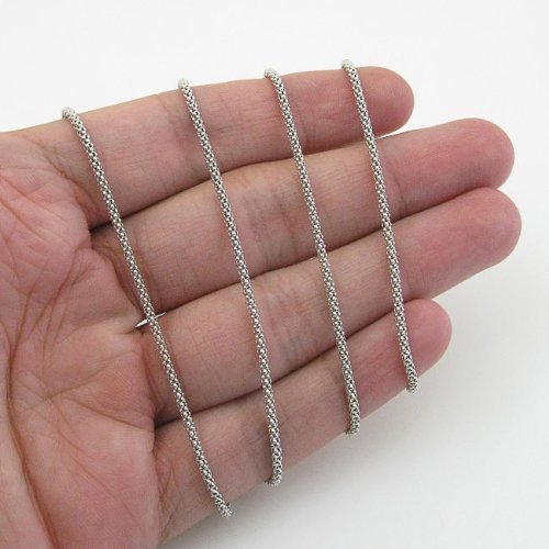 Icedtime Unisex Italian Sterling Silver Franco Box Ball Wheat Popcorn Rope Fancy Chain #TOP5