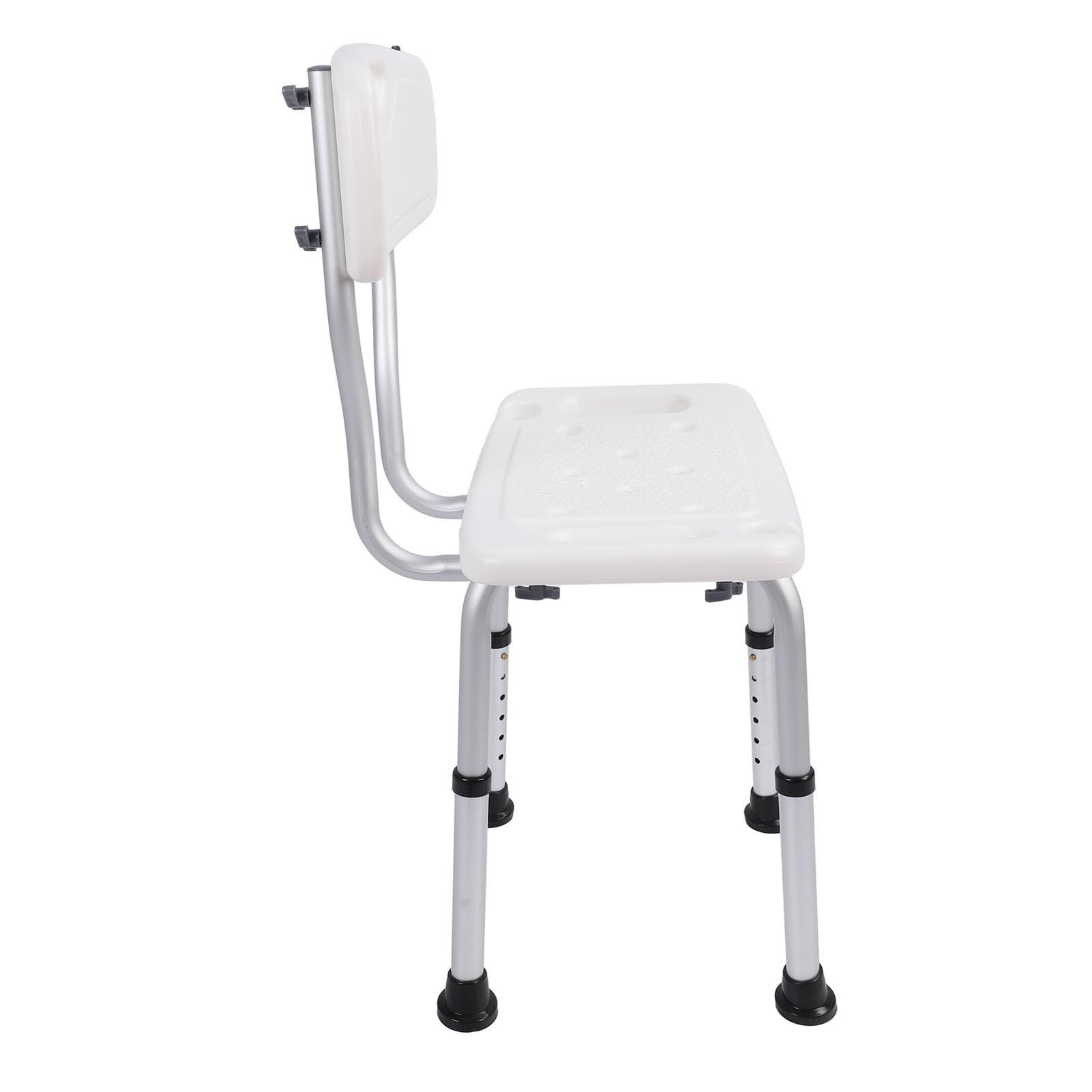 Fyearfly Silla de ducha con respaldo ajustable en, antideslizante, resistente, con respaldo completo, capacidad de 250 libras, asiento de ducha de aleación de aluminio para personas