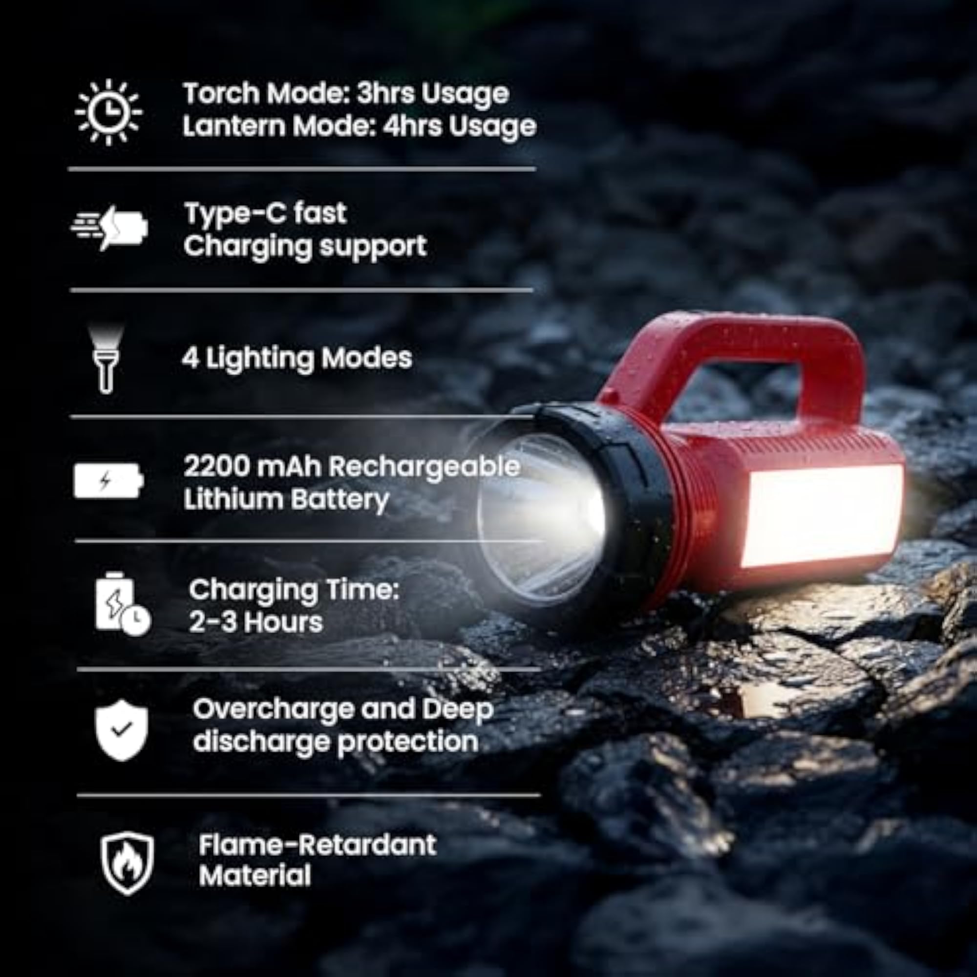 Onyx Emergency Flash Light Long Range Torch