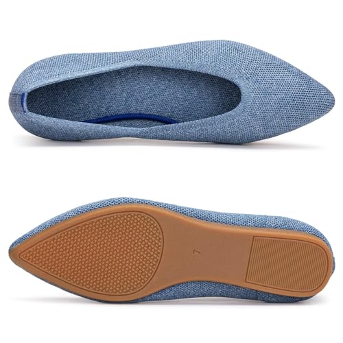 Image of Frank Mully Womens Pointed Toe Flats Knit Dress Shoes Comfort Women Shoes Softable