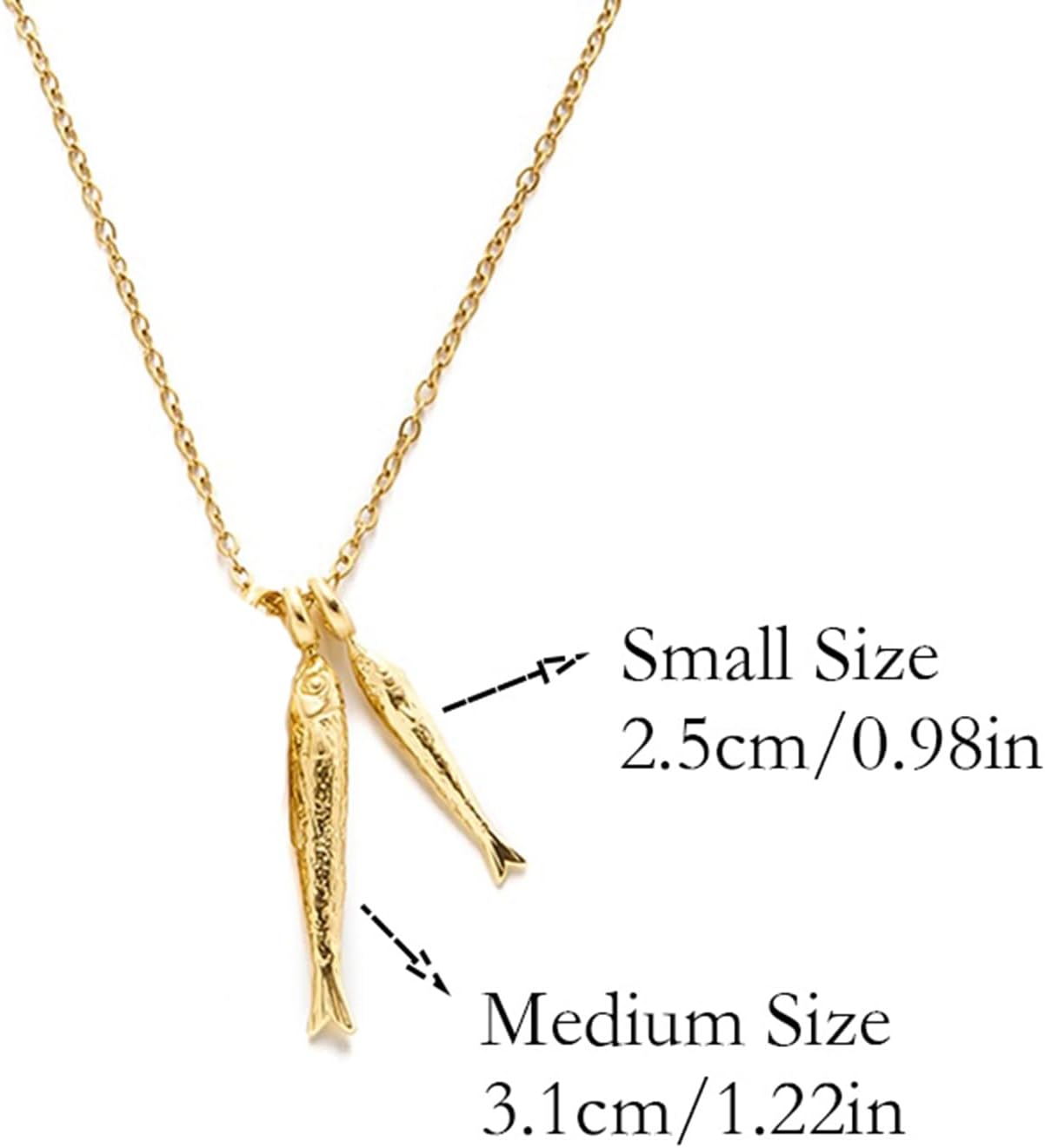 Fish Necklace for Women Fish Pendant Waterproof Necklace Gold Statement Ocean Necklaces Dainty Summer Beach Jewelry - Image 3