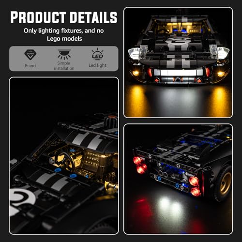 Image of Nitemode Light Kit Compatible with Lego 42223 Technic 1966 Ford GT40 MKII, Upgraded Brightness Adjustable Lighting Accessories(No Model)