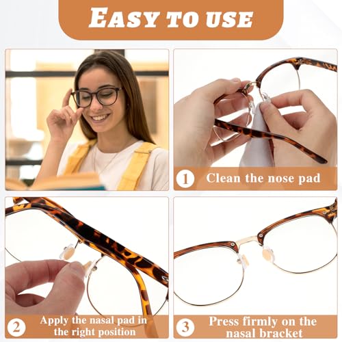 Bewudy 578366_1_WFG7FZZF 24 Pairs Eyeglass Nose Pads, Soft Silicone Adhesive Air Chamber Glasses Nose Pads, 1.5Mm Thickness Adhesive Slip Glasses Nose Grips With Air Bag For Sunglasses Eyeglasses Reading Glasses thumb #2