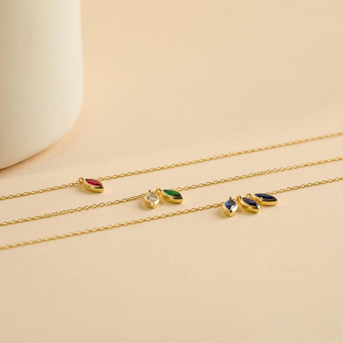 Custom 925 Sterling Silver Leaf Birthstone Necklace for Mom, Personalized 1-6 Birthstones Adjustable Chain, 18K Gold Plated Jewelry Gift for Mother’s Day, Birthday, Christmas, Grandma, Wife (with Gift Box) - Image 7