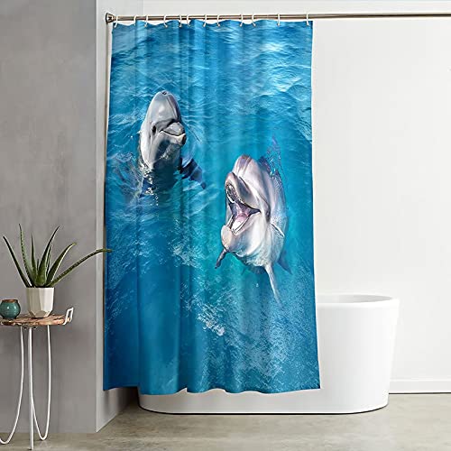 Rideau de douche 180x200cm polyester avec deux dauphins KnSam - 3