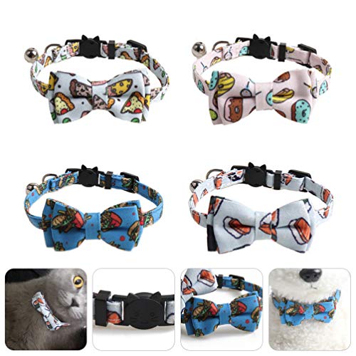 ULTECHNOVO 4 Peças Coleiras de Animal de Estimação Coleiras de Gravata Borboleta de Cão Com Coleiras