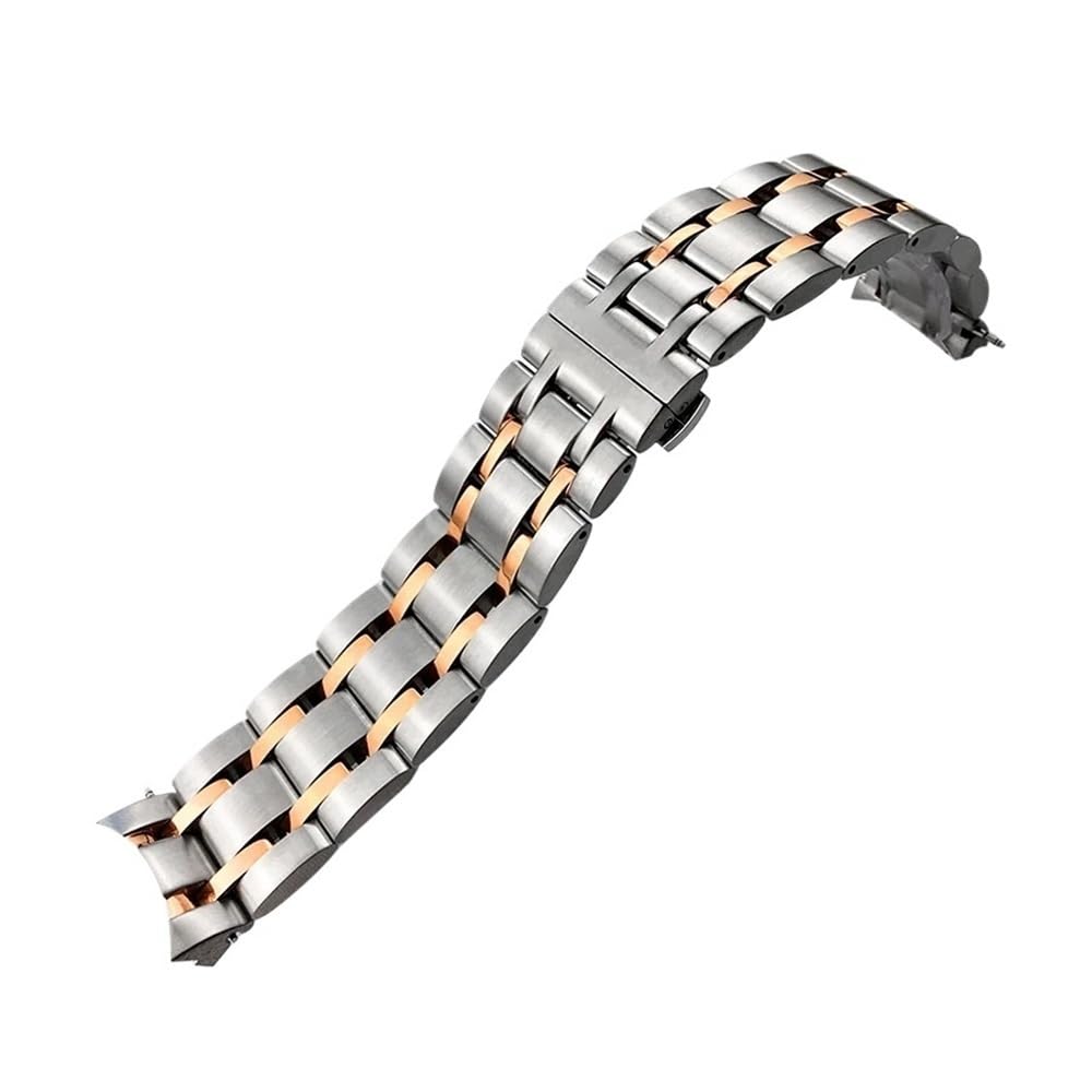 Accessori for orologi 22mm 23mm 24mm misura for Tissot 1853 Couturier T035 cinturino in acciaio inossidabile T035407A T035627A cinturino for orologio da uomo d'affari(Silver Rose,22mm)