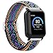 Compatible for 3Plus Vibe Plus Band, Lamshaw Stretch Elastics Nylon Adjustable Replacement Strap Accessories Compatible for 3Plus Vibe Plus/Vibe +/Vibe Lite/Vibe Pro/Vibe+ Gen 2/Vibe Plus Gen 2 Smartwatch (Purple Blue)
