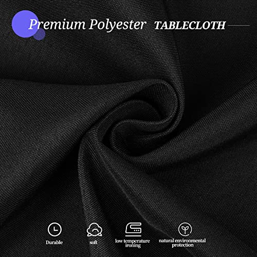 Mtreo 5 Pack Black Tablecloth 60 X102 Inch Polyester Table Clothes For 6 Foot Rectangle Tables Wrinkle Resistant Washable Polyester Table Cloth Table Cover For Wedding Party Buffet Dining Table #TOP6