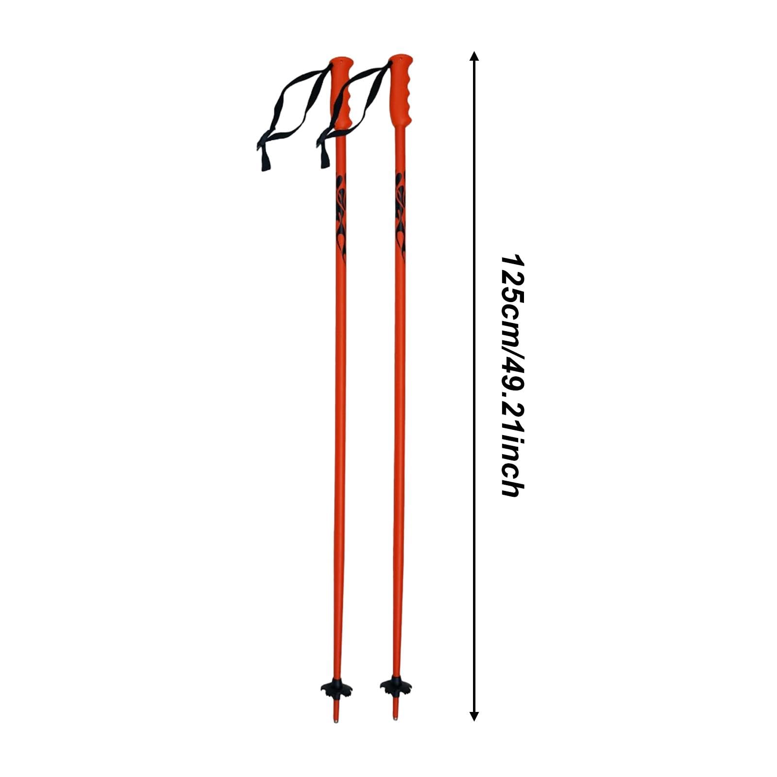 1 Paire de Bâtons de Ski Monoblocs en Alliage D'aluminium, avec Poignée Ergonomique en Caoutchouc pour Un Meilleur équilibre, pour Femmes et Homme