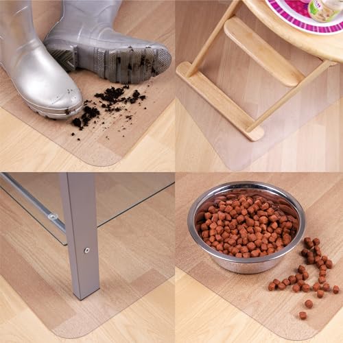 Marvelux Klar Bodenschutzmatte, Mehrzweck PVC Hartbodenschutzmatte 90 x 120cm, Langlebiger wasserdichter Kunststoffbodenbelag, Rechteckige Schreibtischmatte für Heim und Büro