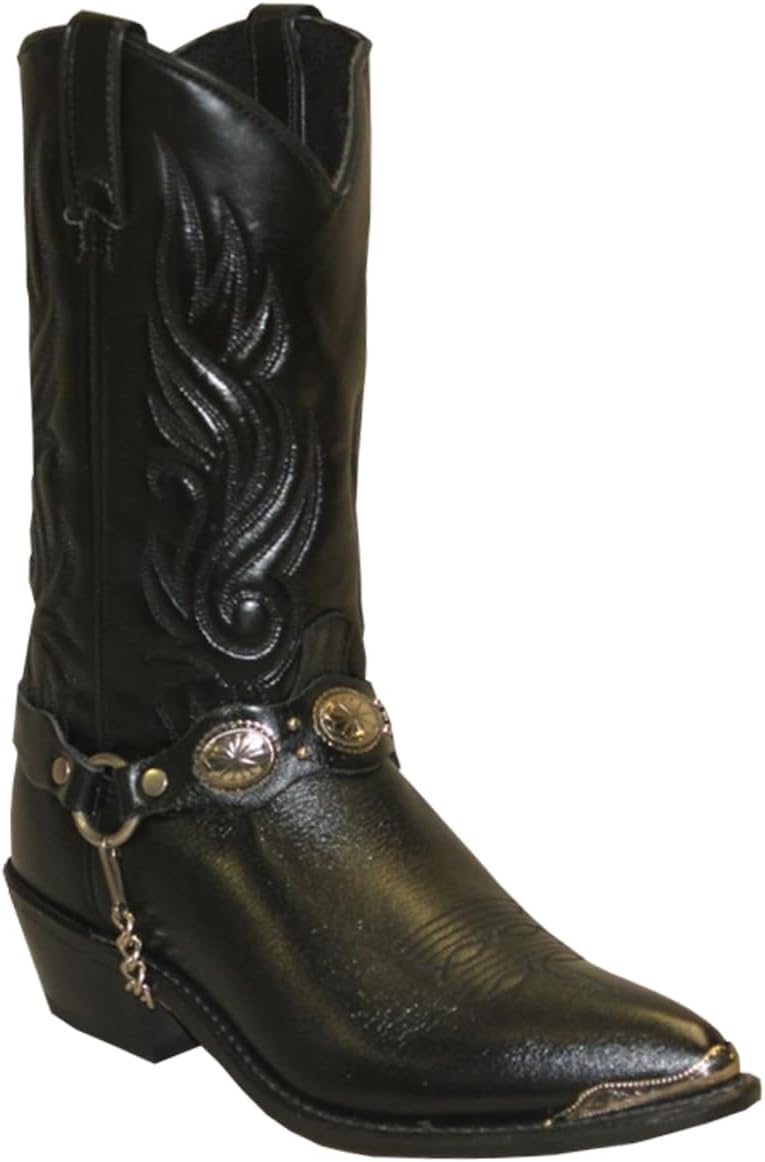 Men's Sage by with Concho Strap Western Boot Black 9.5 D(M) US