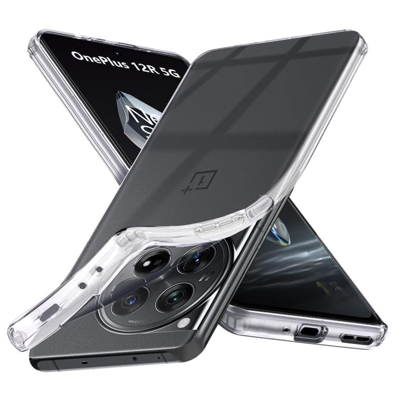 Image of Case Creation New Oneplus 12 Premium Imported 0.3mm Crystal Clear Totu Silicone Transparent Flexible Soft Corner Protection with TPU Slim Back Case Color Variation Cover for One Plus 12