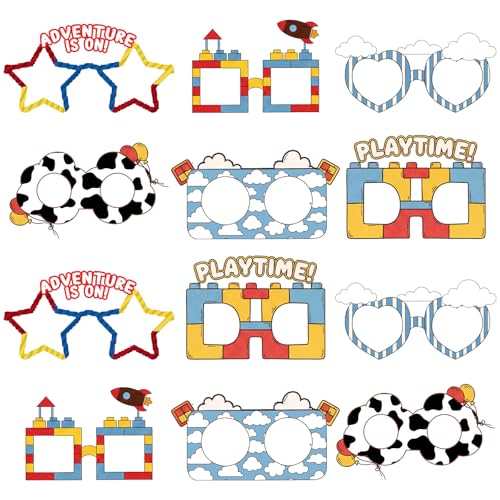 Lunettes en papier vache lot de 24 accessoires pour fête d'anniversaire dessin animé - 2