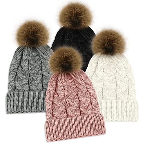 Olreco Baby Beanie Baby Winter Hat Toddler Winter Hat Infant Beanie Knit Toddler Hats for Girls Boys Infant Hats with Pom Pom2