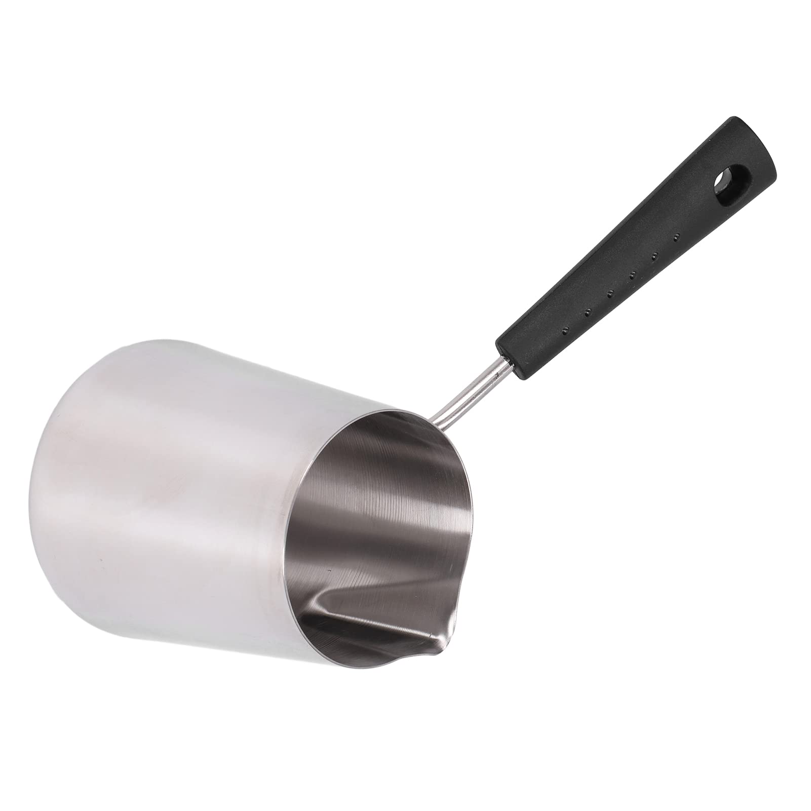 Olla de Moca de Inducción de Acero Inoxidable, Turca Moderna de 600ml, Acabado Brillante, Resistente a Altas Temperaturas, Fácil de Limpiar, Calentador de Mantequilla