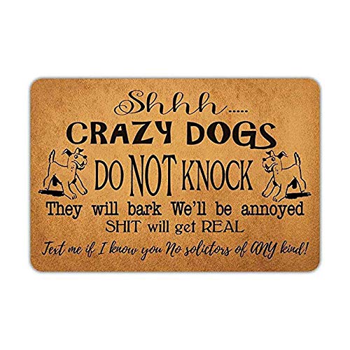 TIANTUR Crazy dogs live here dont knock they will bark I get �{���̃m���X���b�v���փC���e���A�t�����l���h�A�y�_�� �z�[���f�R���[�V���� �V�z�j���M�t�g 20�C���`x32�C���`
