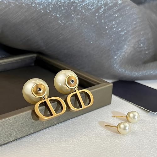 Elegant Personalized Initial Pearl Stud Earrings | Hypoallergenic 925 Silver Alphabet Jewelry for Women | Luxury Fashion Gift - Image 6