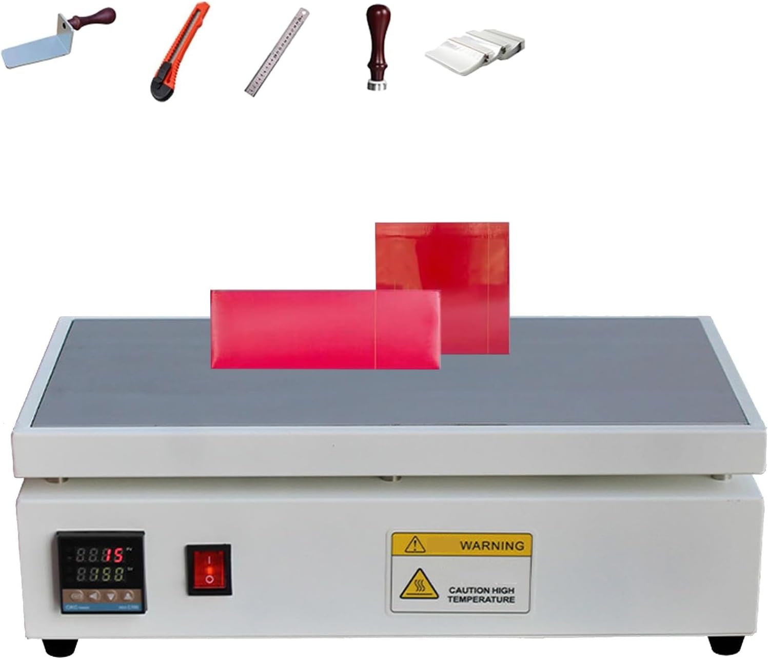Cellophane Wrapping Machine, Desktop Heating Sealing Machine with 0-300℃ Adjustable Temperature, Manual Overwrapping Machines (20x40cm)