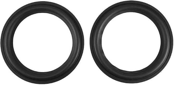 8 Speaker Edge Repair Kit, 2Pcs 8inch Perforated Foam Surround Rings Replacement Parts for Subwoofer Speaker Repair or DIY (Black)