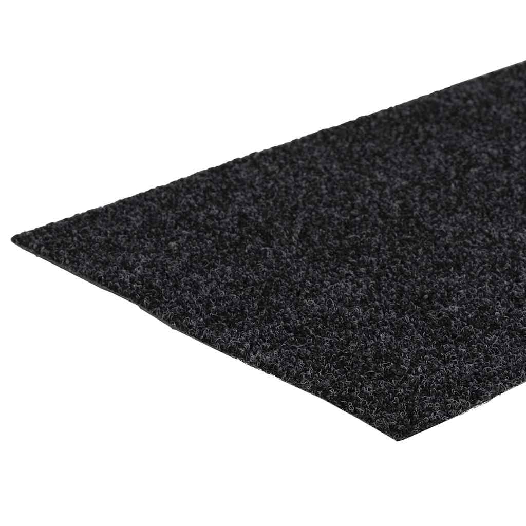 15 tappetini per gradini, autoadesivi, 60 x 25 cm, protezione per scale, antiscivolo, grigio scuro