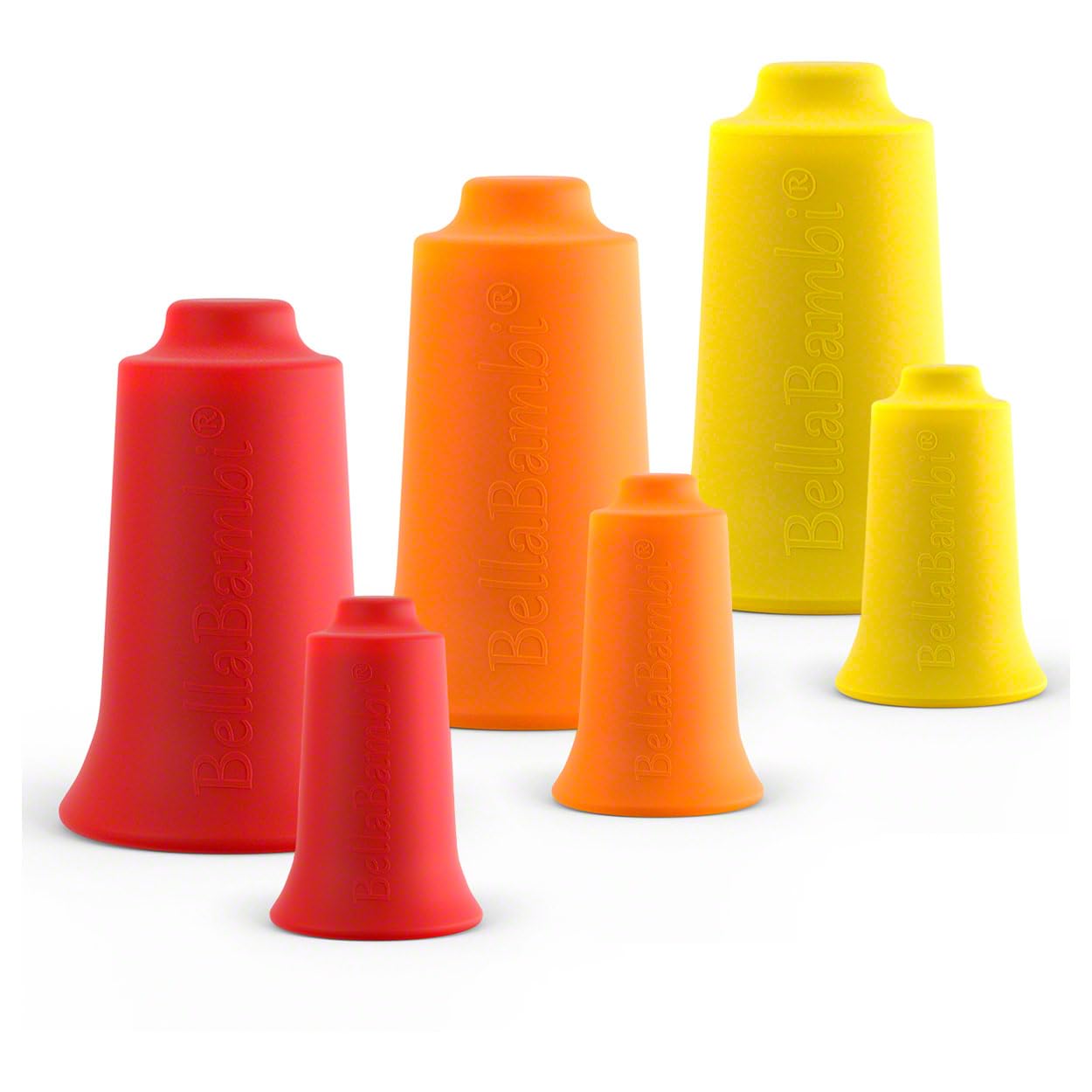 BellaBambi original trio + mini trio Faszien Cup Set, 6-tlg., gelb, orange, rot