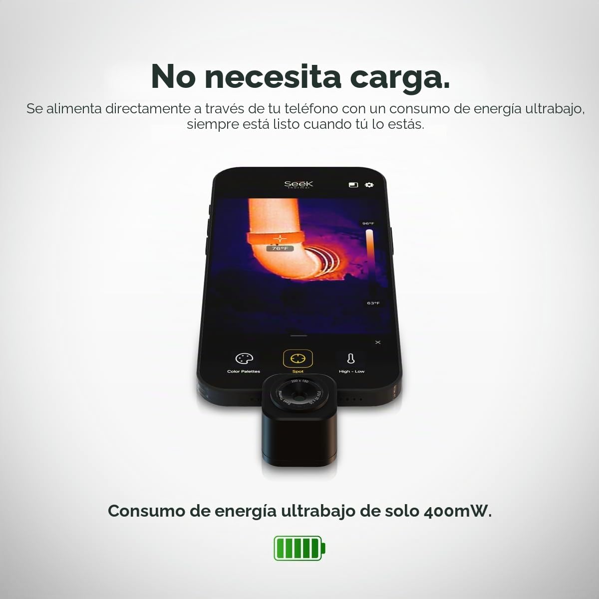 Seek Thermal - Cámara térmica Nano 200 para Android con conector USB-C, cámara térmica Android, alta resolución de 200 x 150, velocidad de fotograma de imágenes de 25 Hz, rango de temperatura de -50