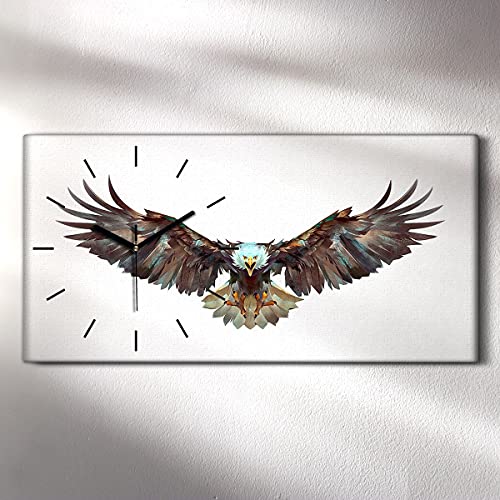 Horloge sur toile oiseau animal aigle décoration murale moderne - 3