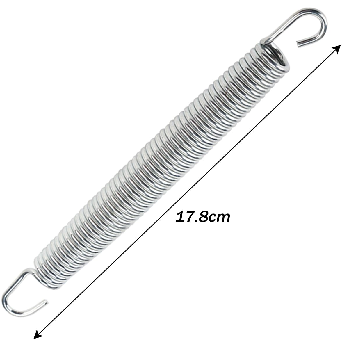 Set Di 4 Molle A Trazione A Doppio Gancio In Acciaio – 178 Mm, Diametro 18 Mm, Resistenti Alla Corrosione, Per Auto, Bici E Mobili