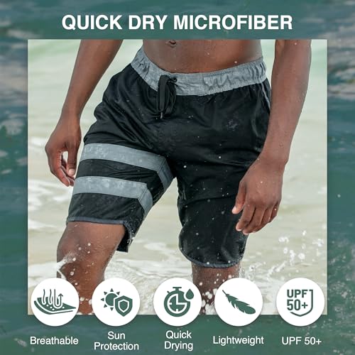 Image of Kanu Surf Men's Big Viper Extended Size Stripe Swim Trunk