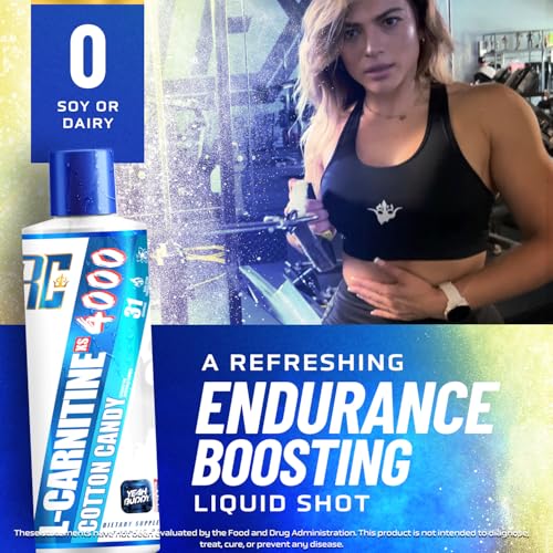 Image of Ronnie Coleman Signature Series L Carnitine XS 4000 Liquid, Stimulant Free, Sugar Free, Zero Carbs, Lean Muscle Strength Support for Men & Women,16 oz, Cotton Candy