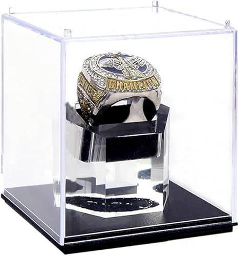 Vitrina de anillo de campeonato con 1 agujero de ranura, caja de exhibición para anillos de béisbol, caja para anillos de sóftbol, estuche para