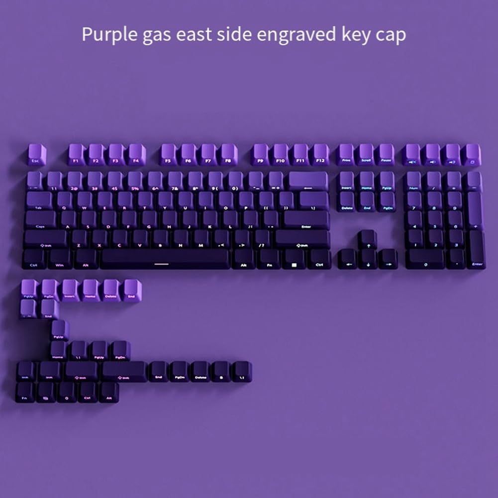 Gradient Double Coup Violet PBT Keycap Backlit Keycap 130 Key Full Keycaps Set pour Clavier Mécanique